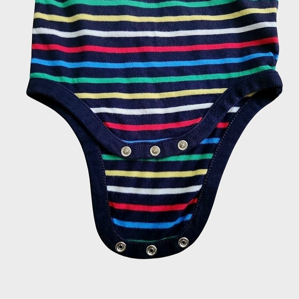 GAP Baby Boys Striped Multicolor Bodysuit with Bear Logo 3-6 Months 100% Cotton - Picture 10 of 12